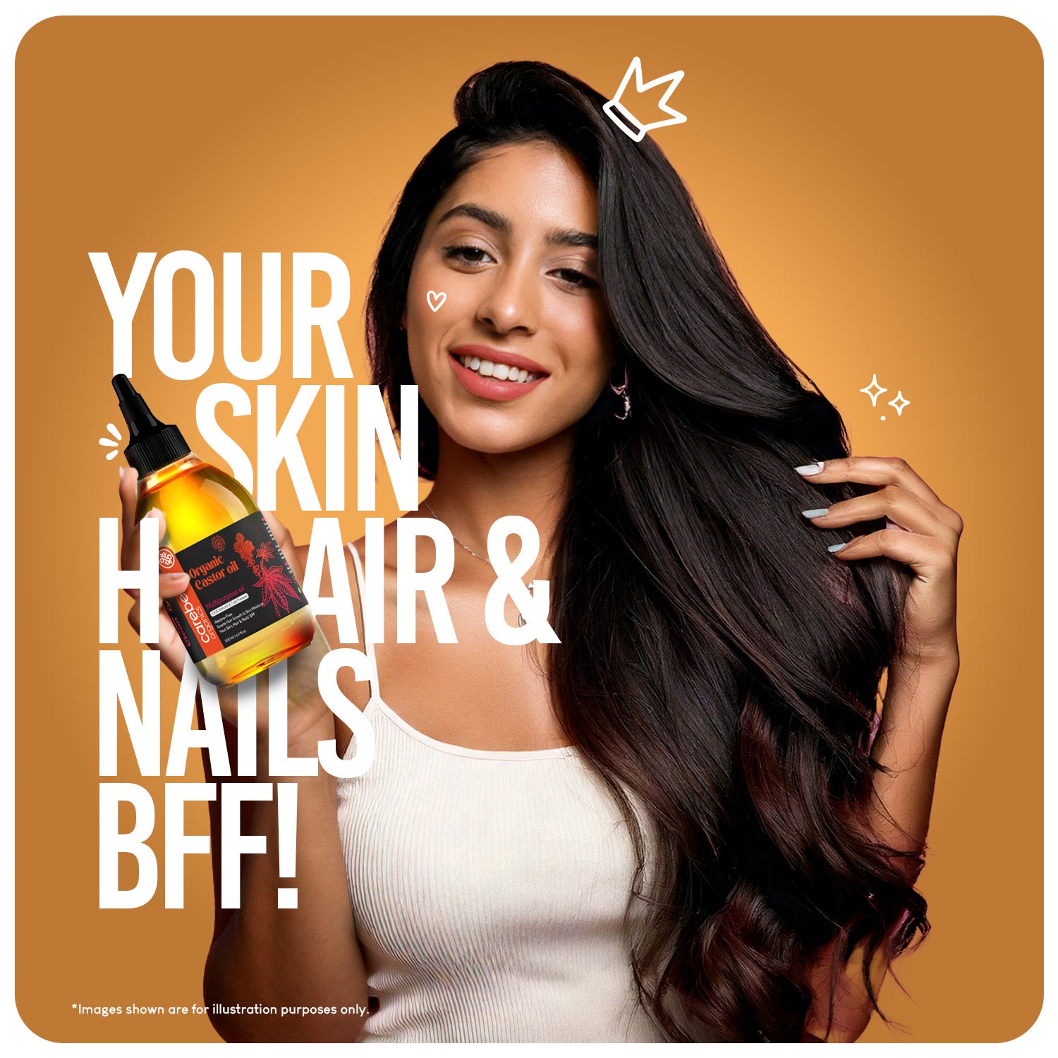 Careberry's Castor oil for hair, skin and nails