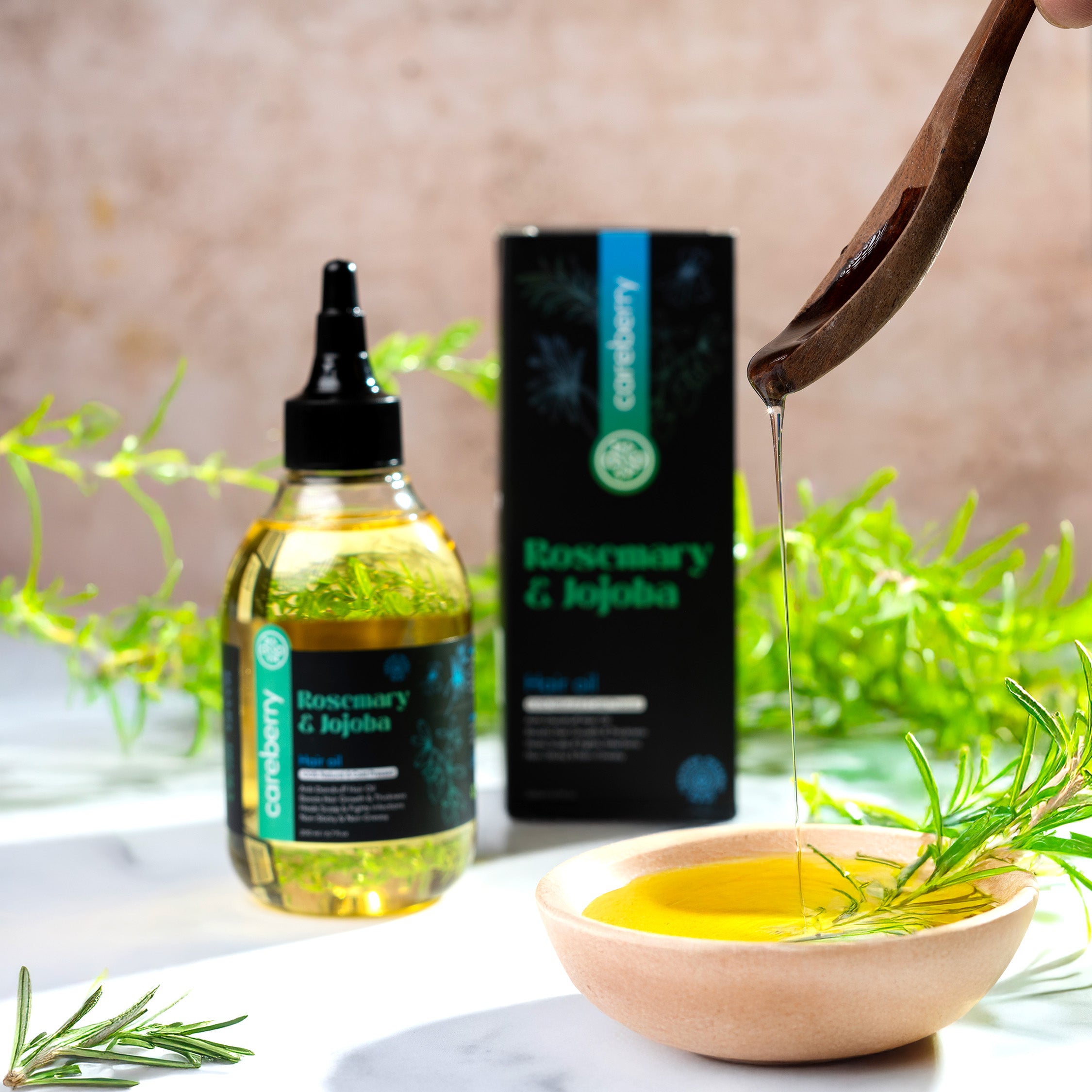 Bio-Haarpflege-Power-Trio: Rote Zwiebeln und Schwarzkümmel, Rosmarin und Jojoba, Rizinusöl-Kombination (je 200 ml)