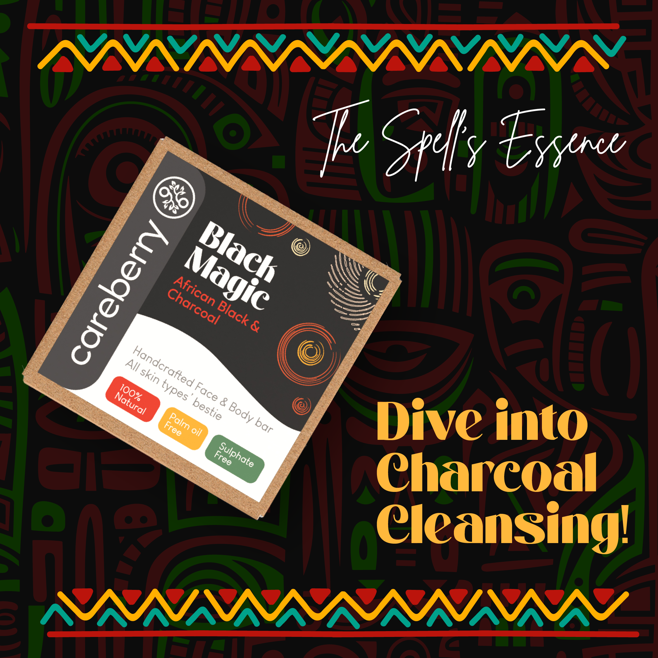 Black Magic: African Black Soap & Charcoal Face & Body Bar