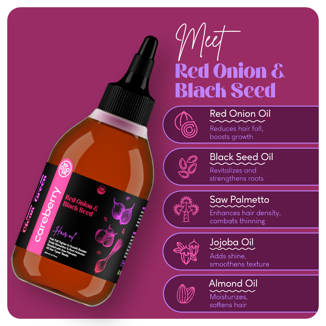 Organic Red Onion & Black Seed Hair Growth Oil | 200ml