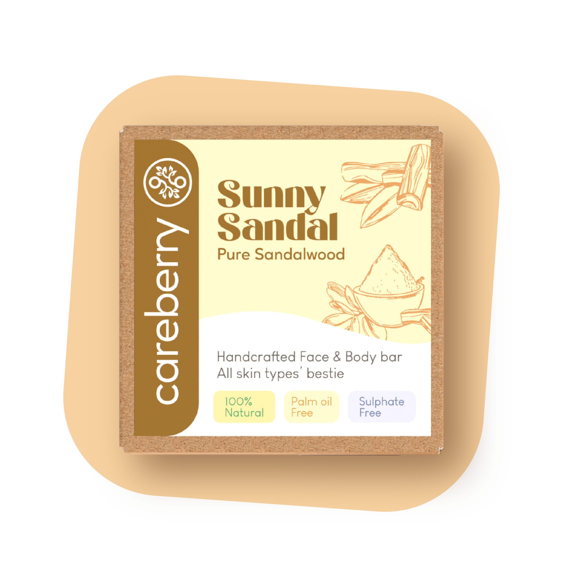 Sunny Sandal: Pure Sandalwood Face & Body Bar