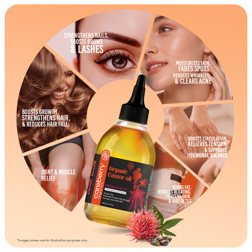 careberry Multipurpose Organic Castor oil uses and benefits 